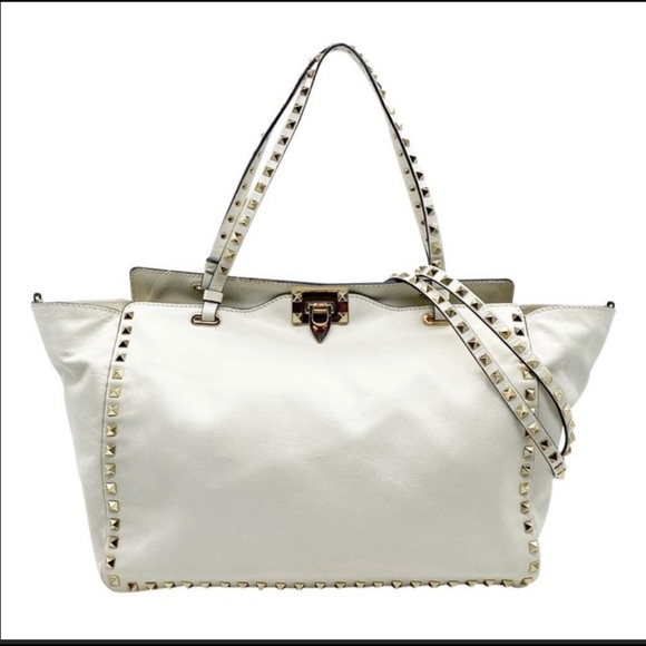 Valentino Garavani white rockstud tote bag medium - Picture 1 of 16